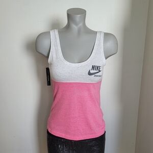 Nike Women's Gray and Pink Tank Top